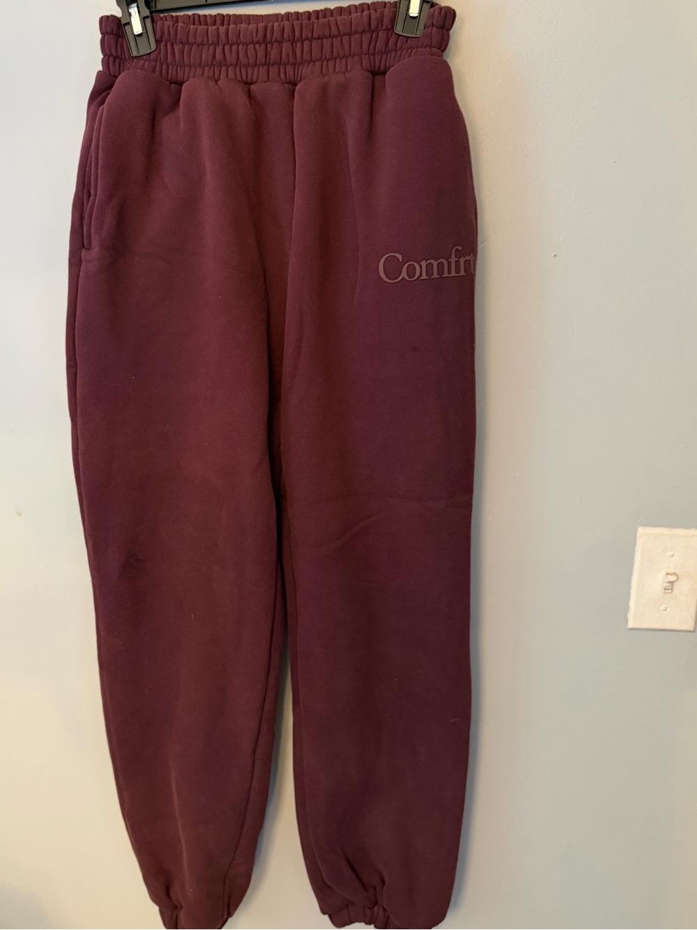 Comfort-fit Maroon Jogger Sweatpants